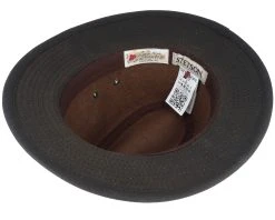 Ava Waxed Cotton Brown Trilby - Stetson -Fashion Hat Discount Store 4043898058315 4