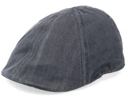 Level Co/Pe Black Flat Cap - Stetson