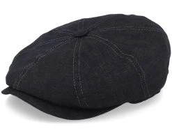 Hatteras Linen Black Flat Cap - Stetson