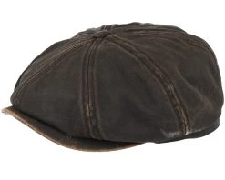 Hatteras Co/Pes Dark Brown Flat Cap - Stetson