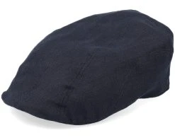 Ivy Cap Linen Black Flat Cap - Stetson