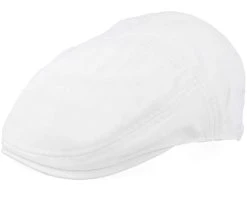 Ivy Cotton White Flat Cap - Stetson