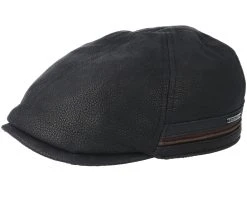 Duck Cap Cowhide Black Flat Cap - Stetson