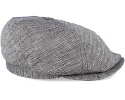 6-Panel Linen Fischgrat Grey Flat Cap - Stetson -Fashion Hat Discount Store 4043898456531 3