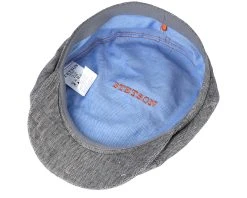 6-Panel Linen Fischgrat Grey Flat Cap - Stetson -Fashion Hat Discount Store 4043898456531 4