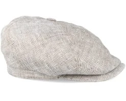 6-Panel Linen Fischgrat Beige Flat Cap - Stetson -Fashion Hat Discount Store 4043898456579 3