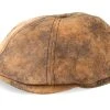 6-Panel Pigskin Brown Flat Cap - Stetson