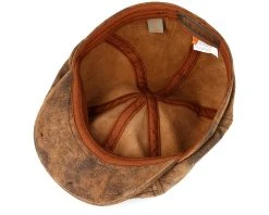6-Panel Pigskin Brown Flat Cap - Stetson -Fashion Hat Discount Store 4043898456654 4