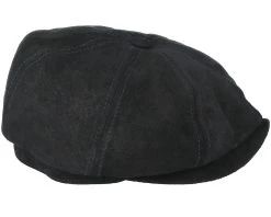 Hatteras Pigskin Black Flat Cap - Stetson -Fashion Hat Discount Store 4043898522823 3