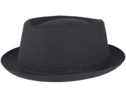 Cotton Black Pork Pie - Stetson