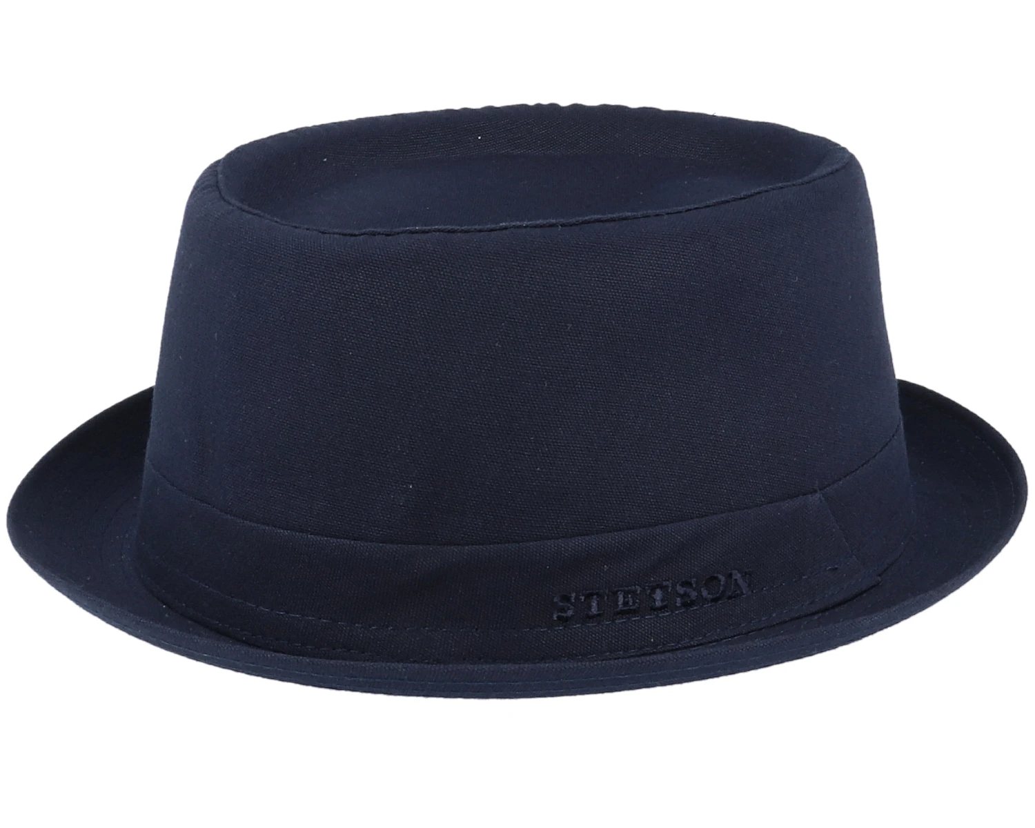 Cotton Navy/Gun Metal Pork Pie - Stetson 1 Cotton Navy/Gun Metal Pork Pie - Stetson