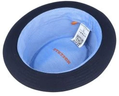 Cotton Navy/Gun Metal Pork Pie - Stetson 7 Cotton Navy/Gun Metal Pork Pie - Stetson -Fashion Hat Discount Store 4043898566681 4