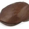 6-panel Cap Goat/Pigskin Brown Flat Cap - Stetson
