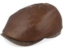 Fashion Hat Discount Store 15 6-panel Cap Goat/Pigskin Brown Flat Cap - Stetson
