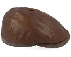 6-panel Cap Goat/Pigskin Brown Flat Cap - Stetson -Fashion Hat Discount Store 4043898581318 3