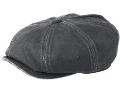 Hatteras Co/Pes Black Flat Cap - Stetson