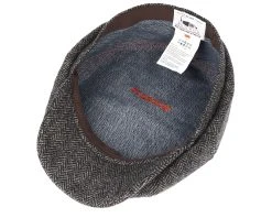 Hatteras Woolrich Herringbone Black/Grey Flat Cap - Stetson 9 Hatteras Woolrich Herringbone Black/Grey Flat Cap - Stetson -Fashion Hat Discount Store 4043898635349 5