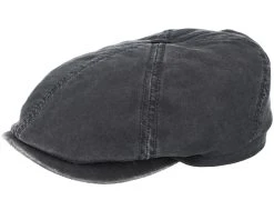 6-Panel Co/Pes Dark Grey Flat Cap - Stetson