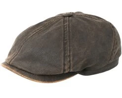 6-Panel Cap Co/Pes Schwarz Flatcap - Stetson