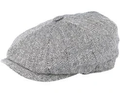 Hatteras Silk Black/White Flat Cap - Stetson