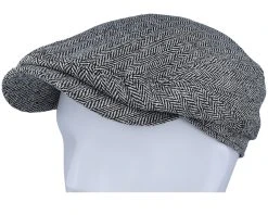 Driver Cap Silk Black/White Flat Cap - Stetson -Fashion Hat Discount Store 4043898763219 5 1