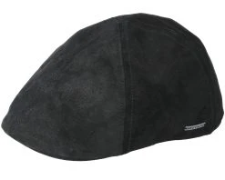 Texas Pig Skin Black Flat Cap - Stetson