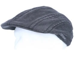 Ivy CO/PE Ear Flap Black Flat Cap - Stetson -Fashion Hat Discount Store 4043898813129 5