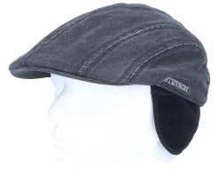 Ivy CO/PE Ear Flap Black Flat Cap - Stetson -Fashion Hat Discount Store 4043898813129 6