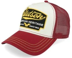 American Heritage White/Maroon Trucker - Stetson