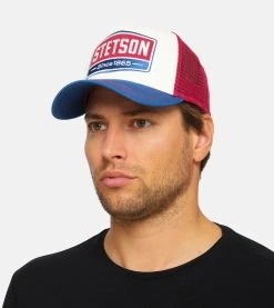 Gasoline White/Red/Royal Trucker - Stetson 13 Gasoline White/Red/Royal Trucker - Stetson -Fashion Hat Discount Store 4043898886703 Sven20 MALE 1 20210921