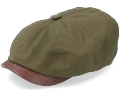 Fashion Hat Discount Store 33 Hatteras Waxed Cotton Green Flat Cap - Stetson