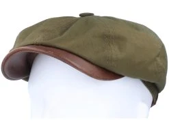 Hatteras Waxed Cotton Green Flat Cap - Stetson -Fashion Hat Discount Store 4043898890069 5
