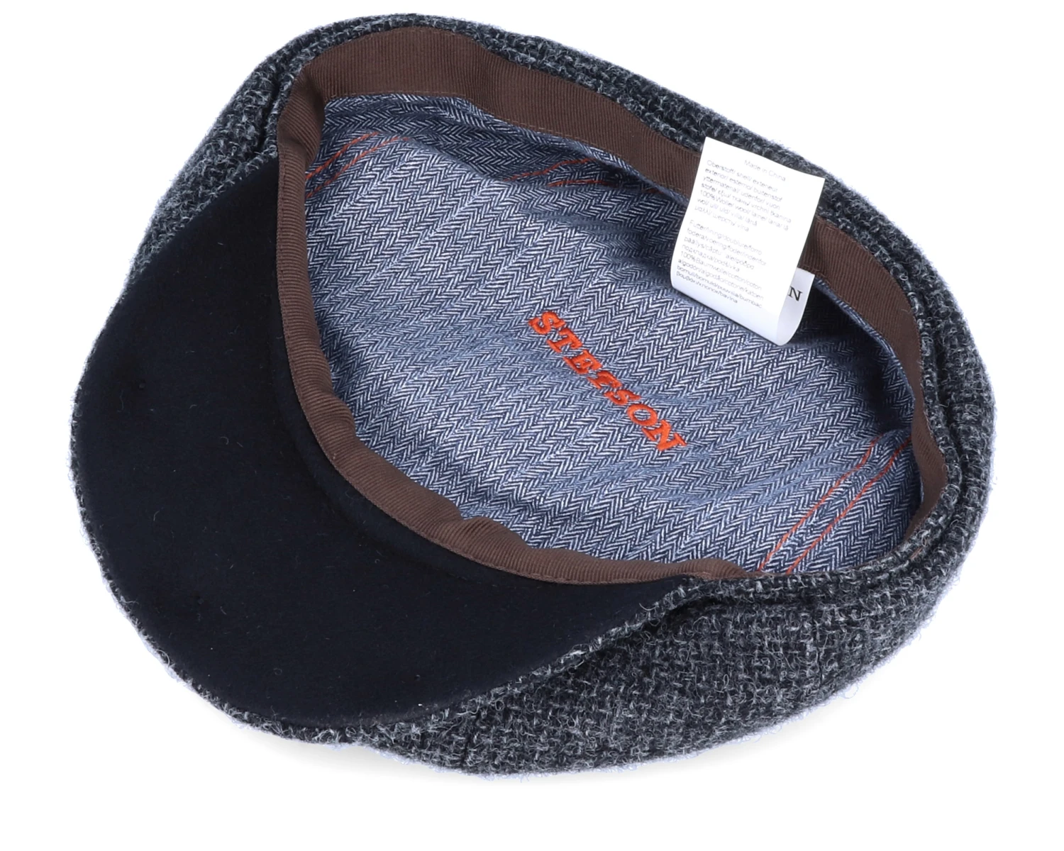Hatteras Wool Heather Black Flat Cap - Stetson 4 Hatteras Wool Heather Black Flat Cap - Stetson - Image 4