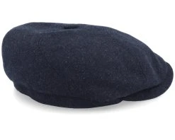 6-Panel Cap Virgin Wool/Cashmere Heather Black Flat Cap - Stetson -Fashion Hat Discount Store 4043898899611 3