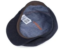 6-Panel Cap Virgin Wool/Cashmere Heather Black Flat Cap - Stetson -Fashion Hat Discount Store 4043898899611 4