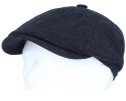 6-Panel Cap Virgin Wool/Cashmere Heather Black Flat Cap - Stetson -Fashion Hat Discount Store 4043898899611 5