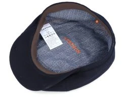6-Panel Cap Virgin Wool/Cashmere Black Flat Cap - Stetson -Fashion Hat Discount Store 4043898899765 4