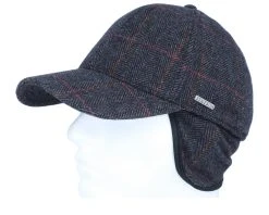 Baseball Cap Wool Ef Fischgrat Charcoal/Black Earflap - Stetson -Fashion Hat Discount Store 4043898900751 6