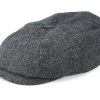 Hatteras Wool Dark Grey Flat Cap - Stetson