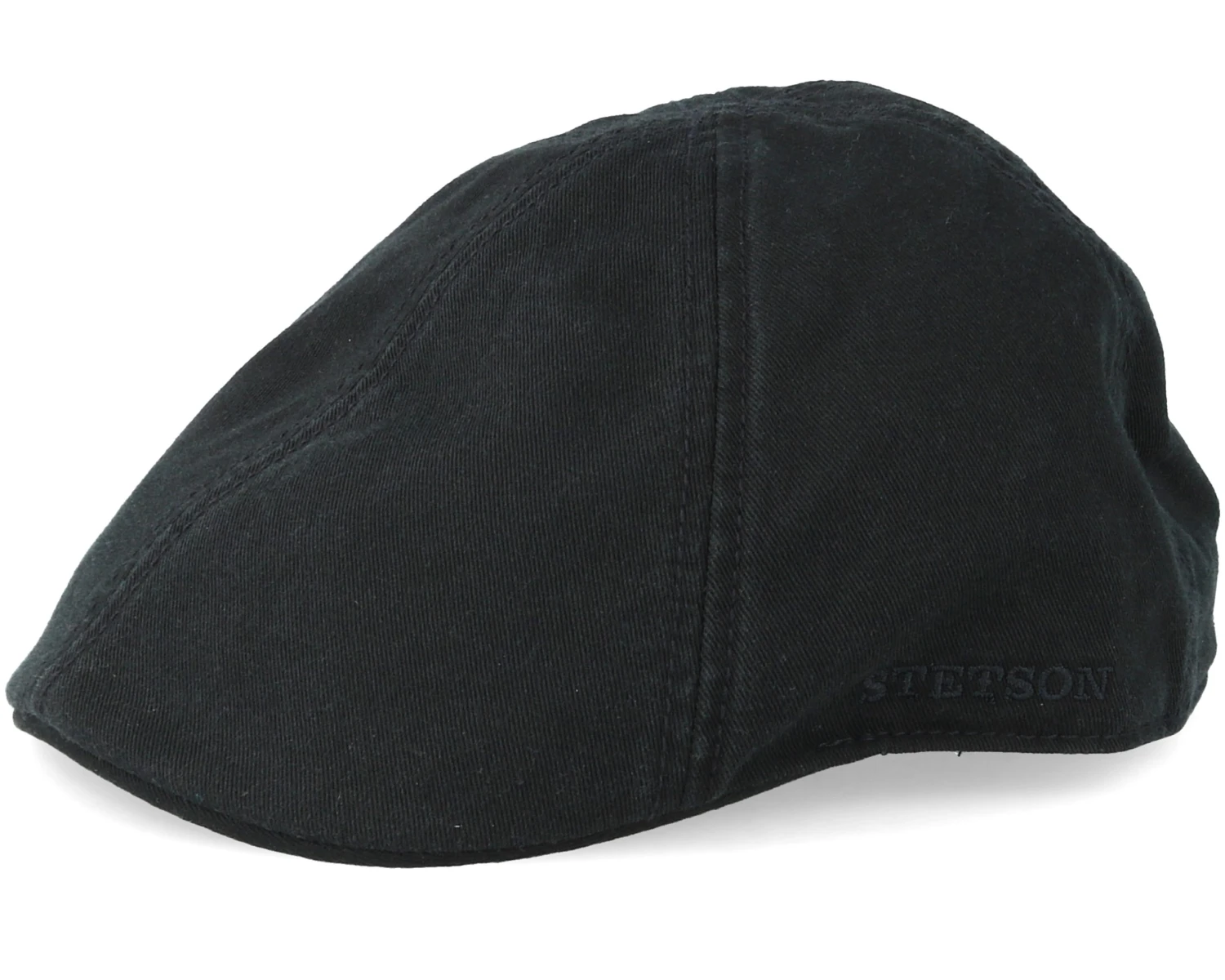 Texas Cotton Black Flat Cap - Stetson 1 Texas Cotton Black Flat Cap - Stetson
