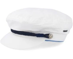 Riders Cap Dyed Cotton White Flat Cap - Stetson