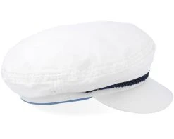 Riders Cap Dyed Cotton White Flat Cap - Stetson -Fashion Hat Discount Store 4043898936712 3