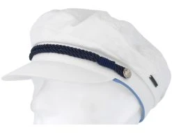 Riders Cap Dyed Cotton White Flat Cap - Stetson -Fashion Hat Discount Store 4043898936712 5
