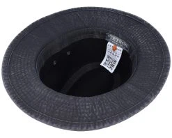 Tller Delave Organic Cotton Black Fedora - Stetson -Fashion Hat Discount Store 4043898941266 4