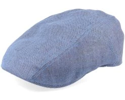 Ivy Linen Blue Flat Cap - Stetson