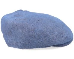 Kent Herringbone Linen Navy Flat Cap - Stetson -Fashion Hat Discount Store 4043898944533 3