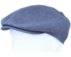 Kent Herringbone Linen Navy Flat Cap - Stetson -Fashion Hat Discount Store 4043898944533 5