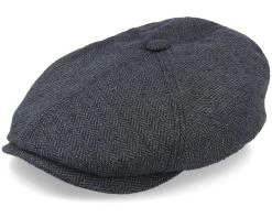 6-Panel Cap Silk Charcoal/Black Flat Cap - Stetson