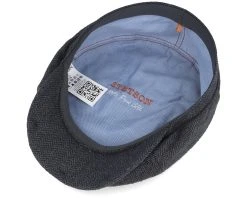 6-Panel Cap Silk Charcoal/Black Flat Cap - Stetson -Fashion Hat Discount Store 4043898945509 4