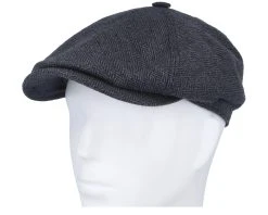 6-Panel Cap Silk Charcoal/Black Flat Cap - Stetson -Fashion Hat Discount Store 4043898945509 5
